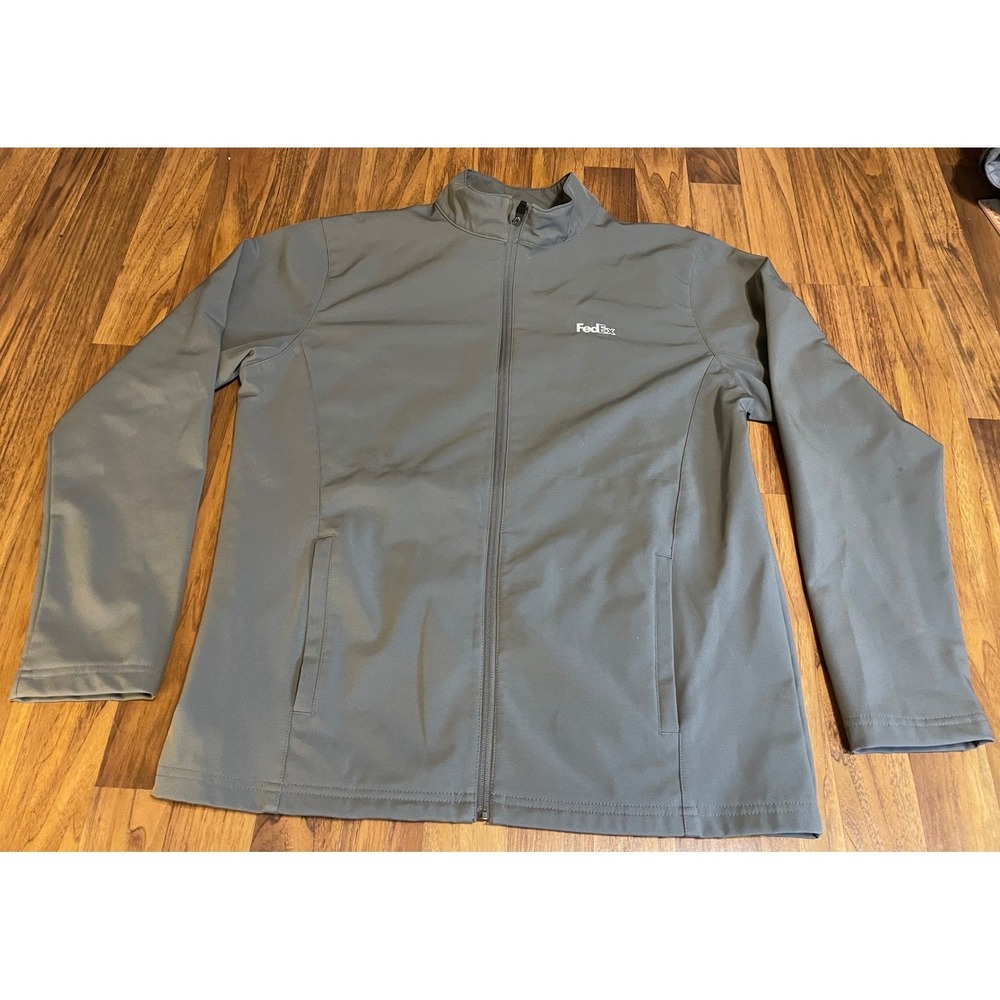 Team 365 FedEx Softshell Jacket Mens‎ Medium Gray Full Zip Performance TT80